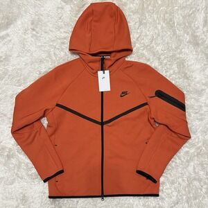 New Nike Tech Full Zip Hoodie Coral Orange Black HV0949-846 Men's Size M